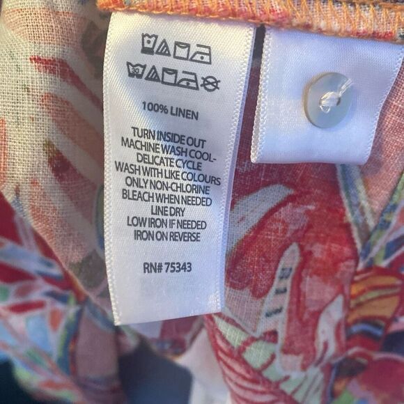 C&C California Linen Trapeze Dress Size Small, Tropical, - Picture 7 of 8